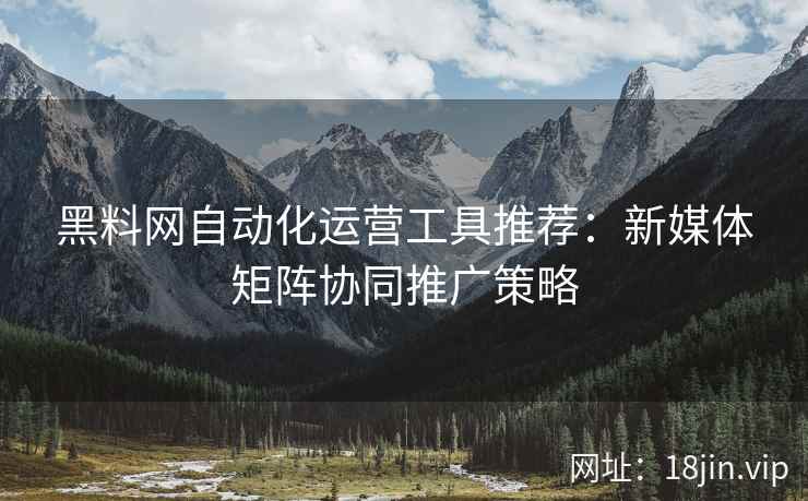 黑料网自动化运营工具推荐：新媒体矩阵协同推广策略