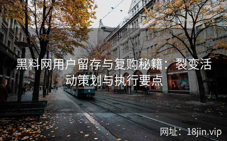 黑料网用户留存与复购秘籍：裂变活动策划与执行要点
