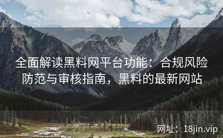 全面解读黑料网平台功能：合规风险防范与审核指南，黑料的最新网站